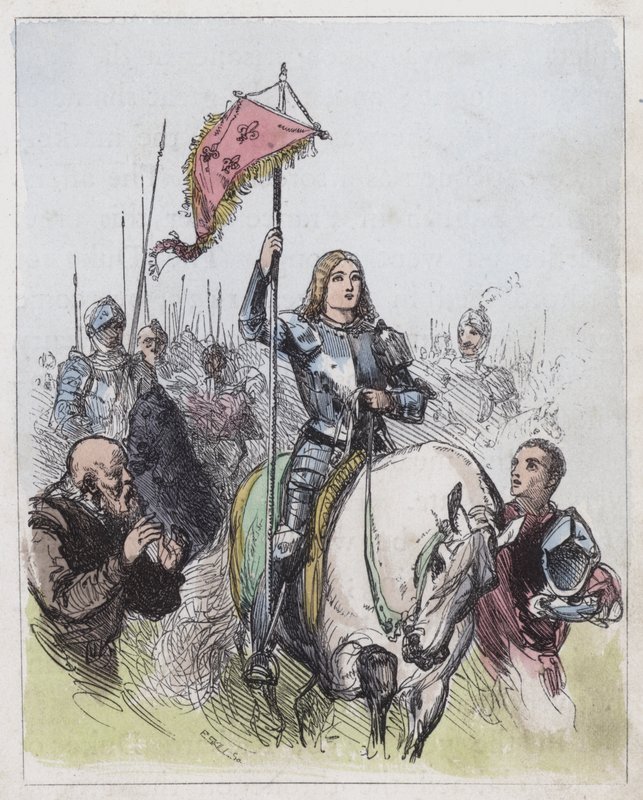 Joan of Arc (renkli gravür) by English School