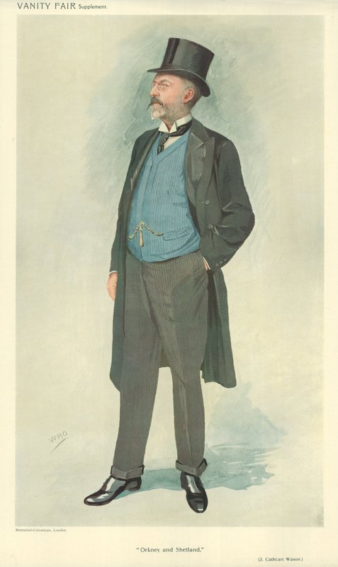 John Cathcart Wason, Orkney ve Shetland, 15 Eylül 1909, Vanity Fair karikatürü by English School