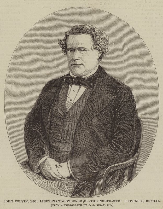 John Colvin, Esquire, Kuzey-Batı İlleri Teğmen-Vali, Bengal (gravür) by English School