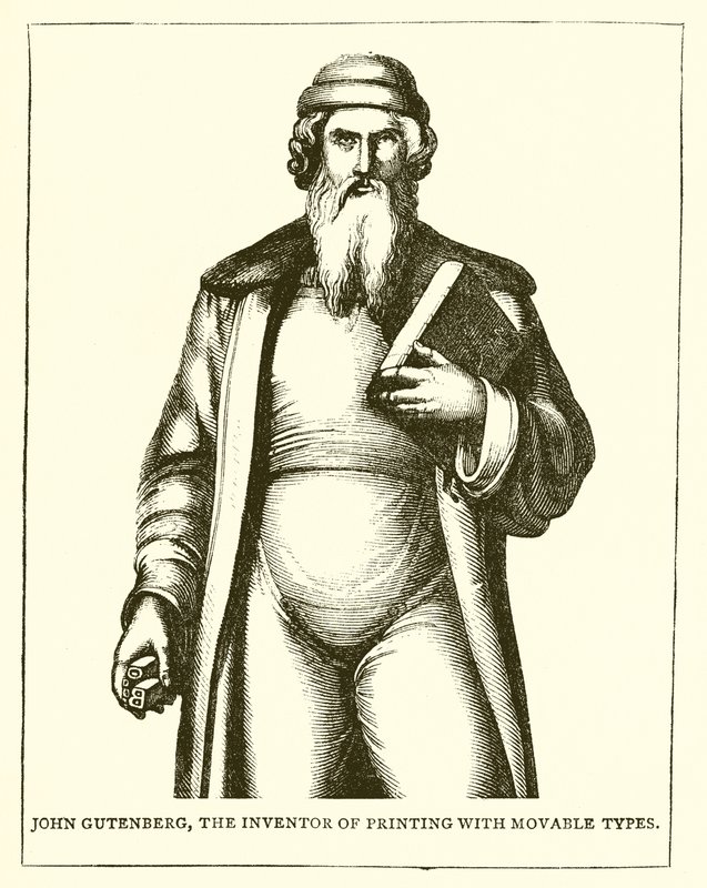 Hareketli Tiplerle Baskının Mucidi John Gutenberg by English School