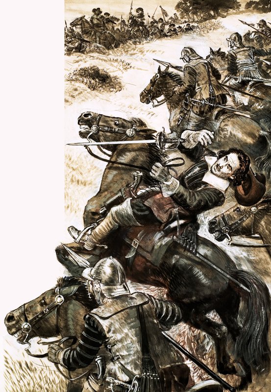 John Hampden, İngiliz İç Savaşı sırasında ölümcül şekilde yaralandı. by English School