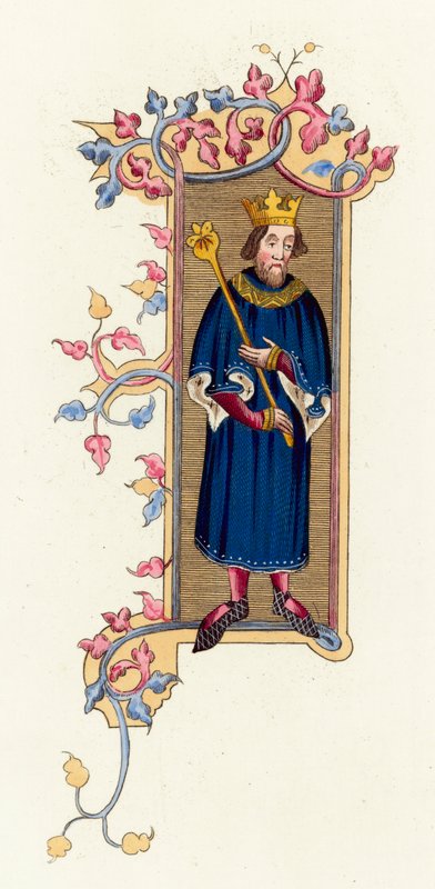 John, Fransa Kralı (renkli gravür) by English School