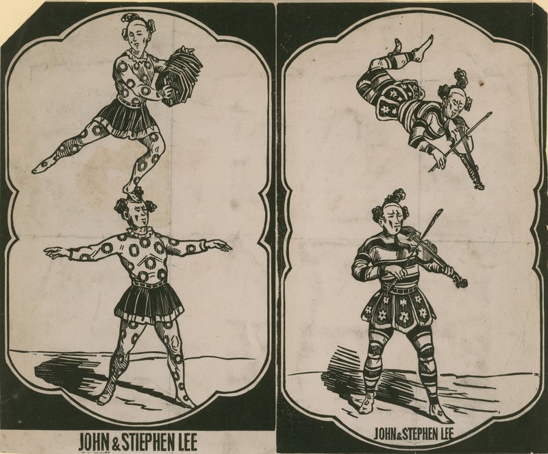 John Lee ve Stephen Lee, sirk akrobatları ve müzisyenler by English School