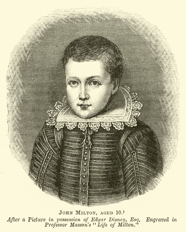 John Milton, 10 yaşında by English School