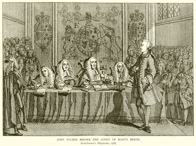 John Wilkes, Krallar Divanı huzurunda by English School