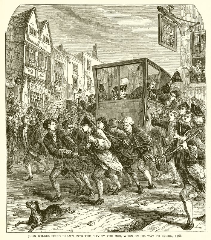 John Wilkes, Hapishaneye Giden Yoldayken Mafya tarafından Şehre çekilir, 1768 by English School