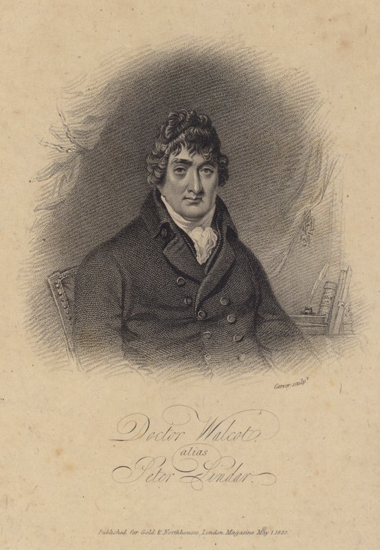John Wolcot, Peter Pindar mahlası altında yazan İngiliz doktor ve hicivci (gravür) by English School
