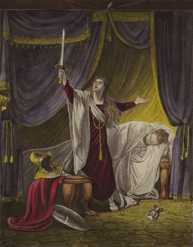 Judith, Holofernes'in kafasını kesiyor (renkli taş) by English School
