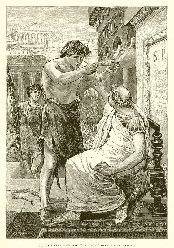 Julius Caesar, Antonius tarafından sunulan tacı reddediyor by English School