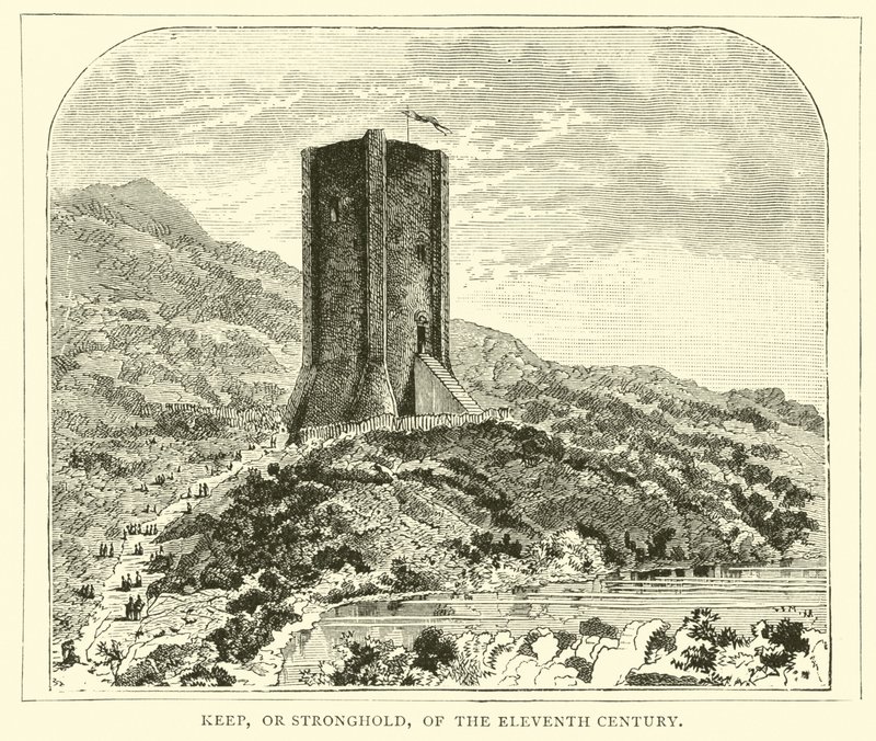 11. yüzyılın kalesi veya kalesi by English School