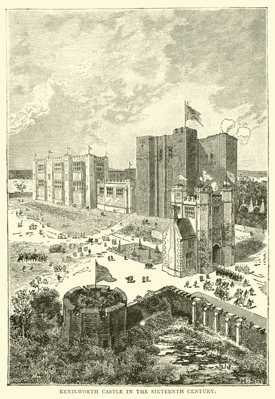 On altıncı yüzyılda Kenilworth Kalesi by English School