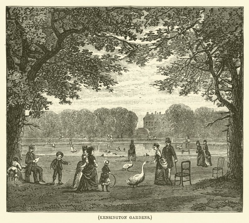 Kensington Bahçeleri (gravür) by English School