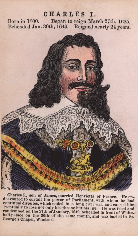 Kral I. Charles (renkli gravür) by English School