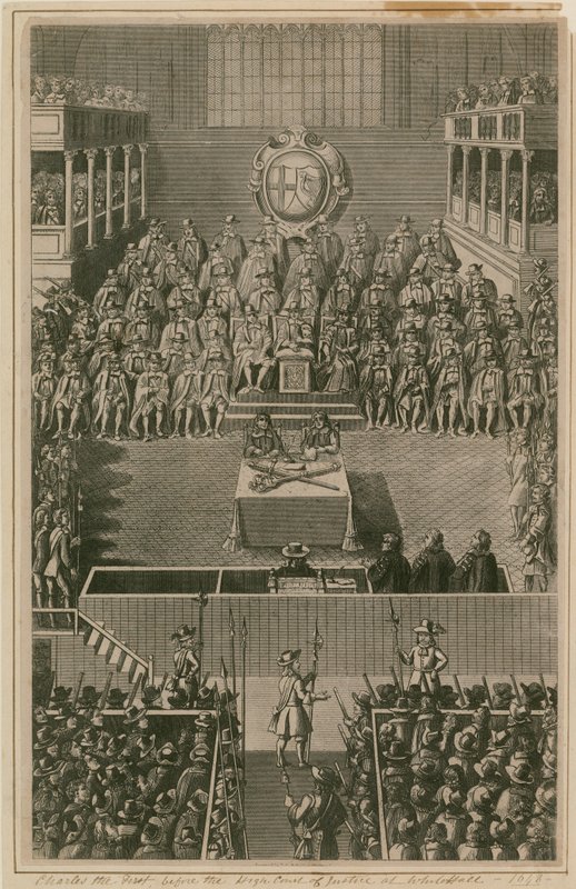 Kral I. Charles, Whitehall'daki Yüksek Adalet Divanı huzurunda, 1648 by English School