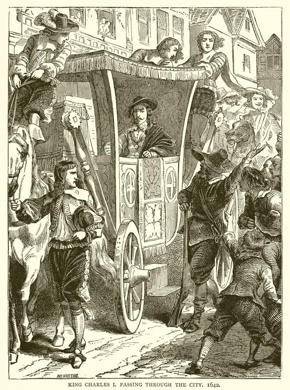 Şehirden geçen Kral I. Charles, 1642 by English School