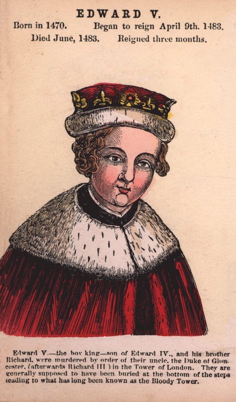 King Edward V (renkli gravür) by English School