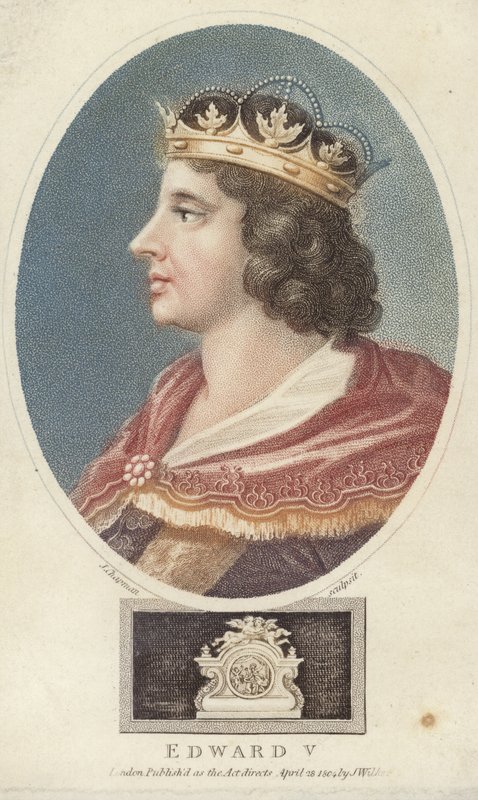 İngiltere Kralı V. Edward (renkli gravür) by English School