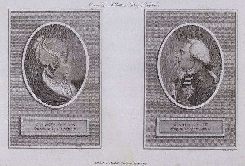 Kral George III ve Kraliçe Charlotte by English School