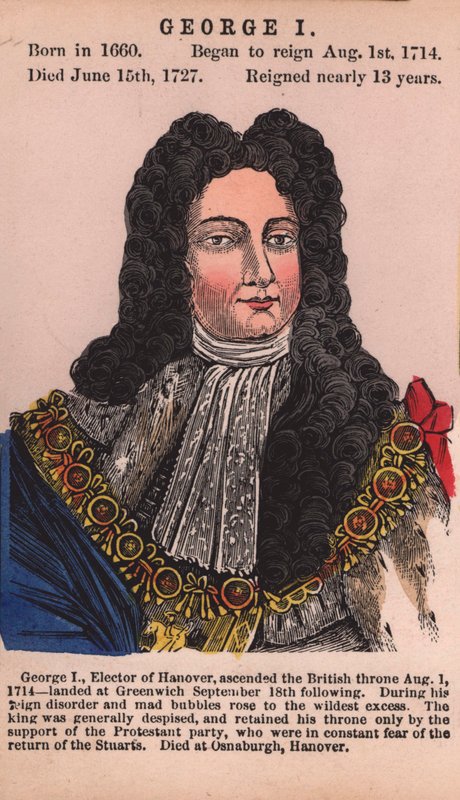 King George I (renkli gravür) by English School