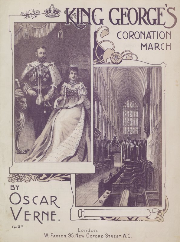 Oscar Verne tarafından Kral Georges Coronation Mart by English School
