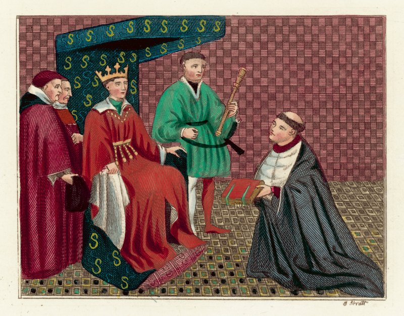 Kral Henry V (renkli gravür) by English School