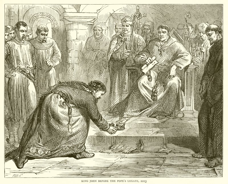 Kral John, Papa elçisinin huzurunda, 1213 by English School