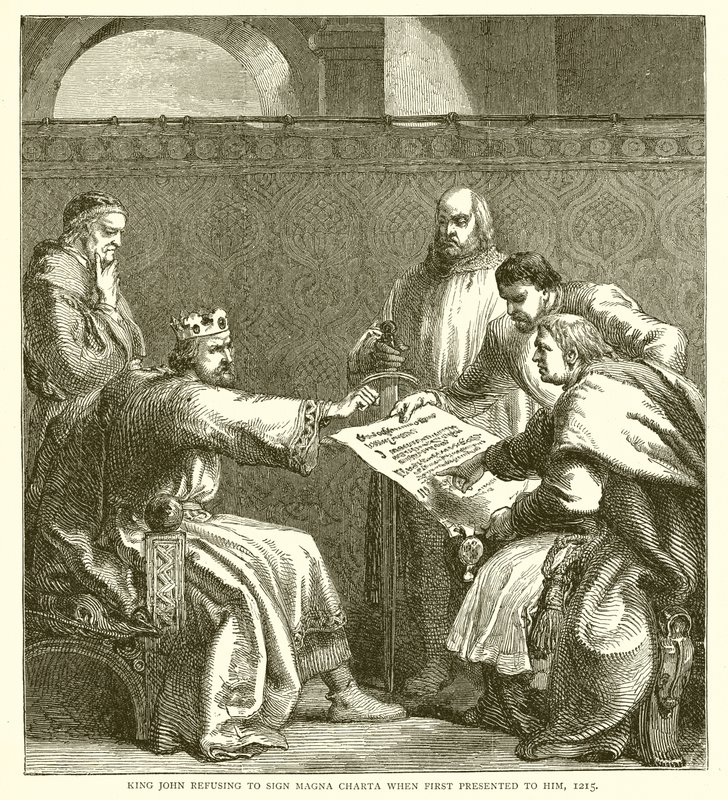 Kral John, kendisine İlk Sunulduğunda Sign Magna Charta