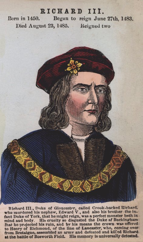 Kral Richard III (renkli gravür) by English School