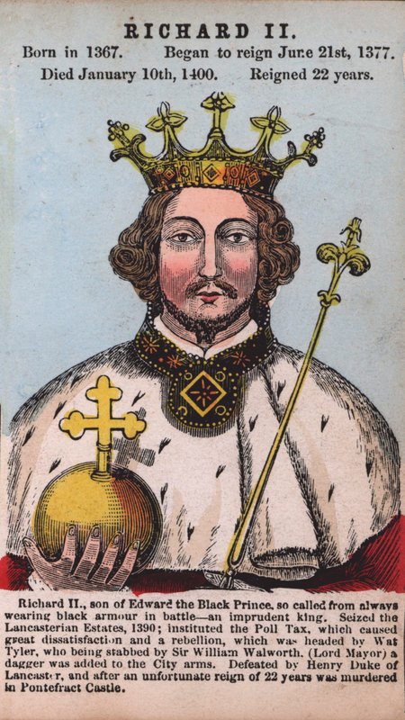 Kral II. Richard (renkli gravür) by English School