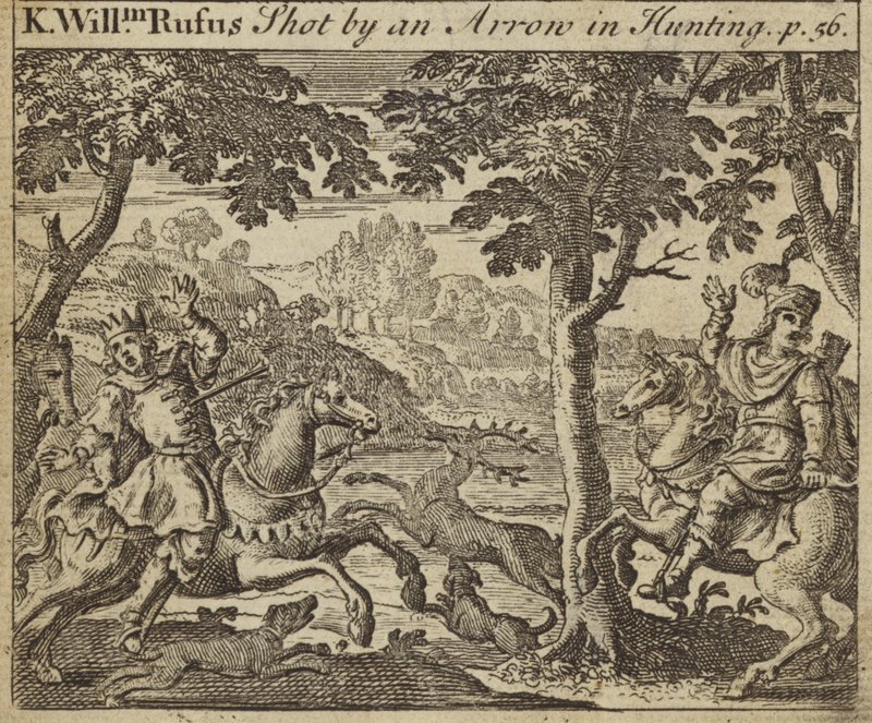 İngiltere Kralı II. William avlanırken bir okla vuruldu, 1100 by English School