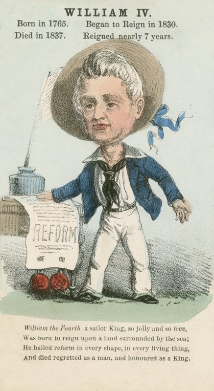 Kral William IV (aquatint) by English School