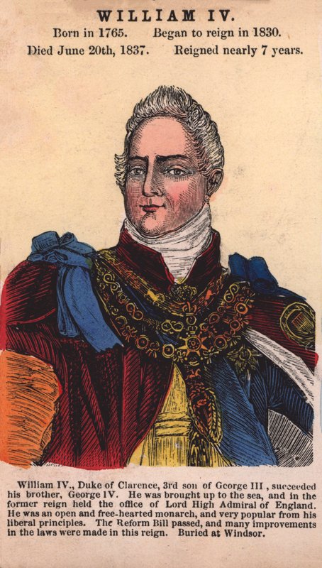 Kral William IV (renkli gravür) by English School