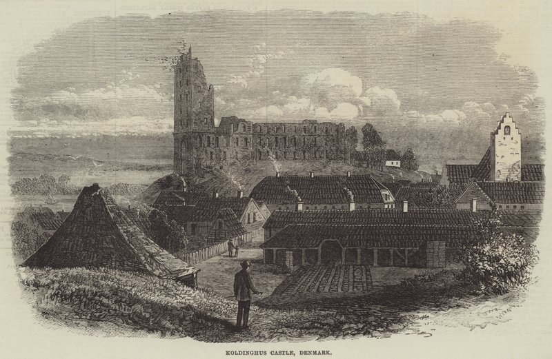 Koldinghus Kalesi, Danimarka (gravür) by English School