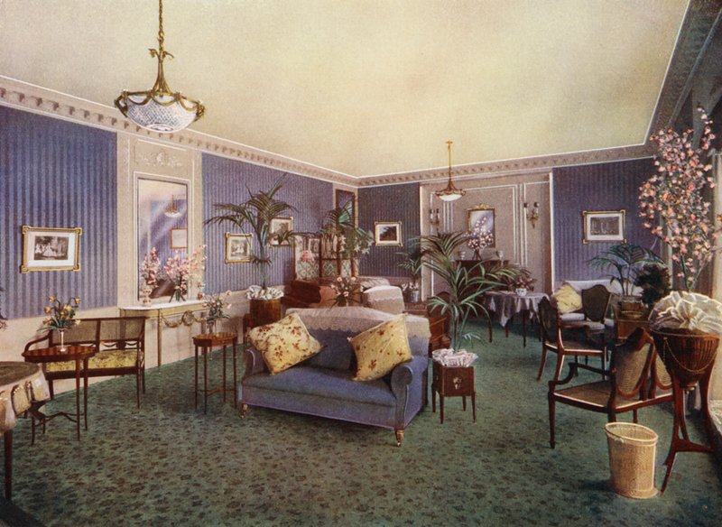 Bayan Yazı Odası, Waldorf Hotel, Londra (renkli taş) by English School