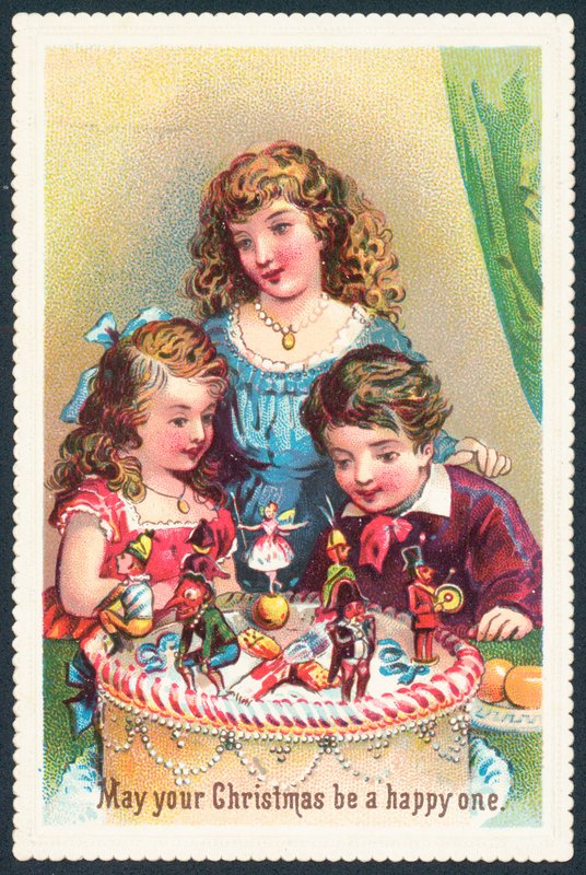 Bayan ve çocuklar Noel pastası, Noel kartı hayran by English School