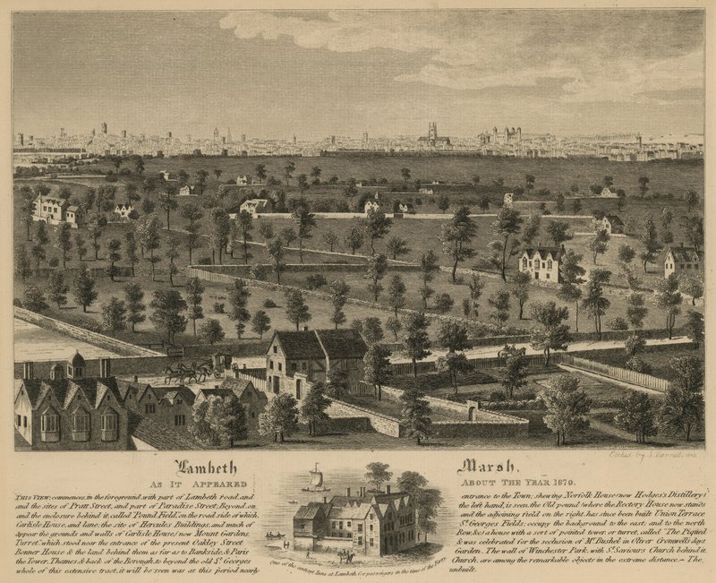 Lambeth Marsh, yaklaşık 1670 yılında göründüğü şekliyle by English School