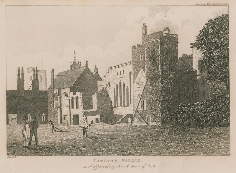 Lambeth Sarayı, 1829 sonbaharında göründüğü şekliyle by English School