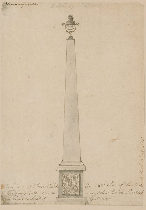 Bedford House yakınlarındaki lamba, Londra, 1799