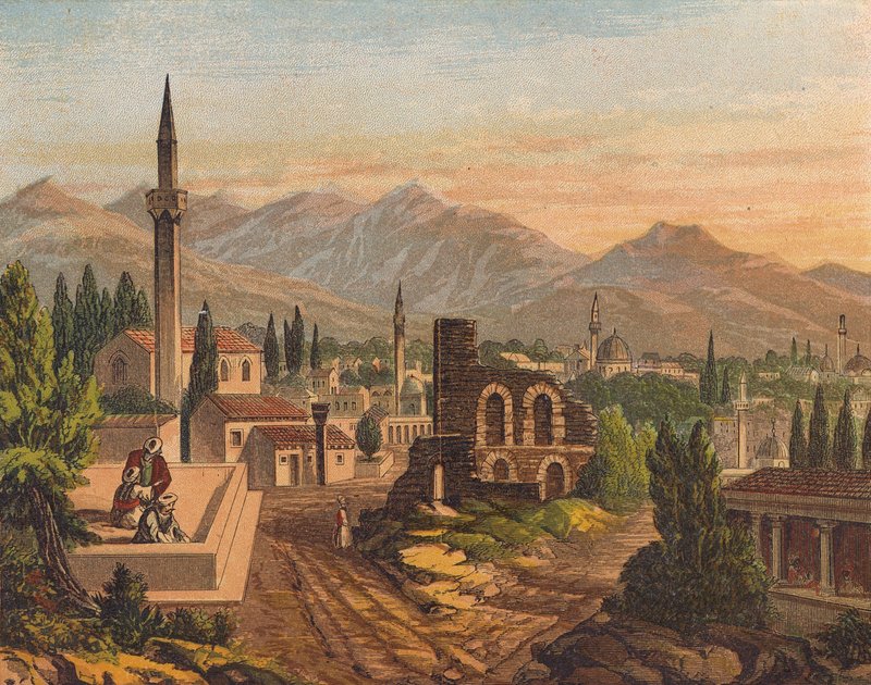Kutsal Topraklarda Manzara (renkli litho) by English School