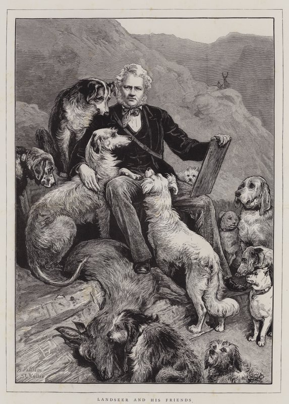 Landseer ve Arkadaşları (gravür) by English School