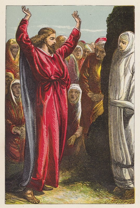 "Lazarus, ortaya çık!" (renkli taş baskı) by English School