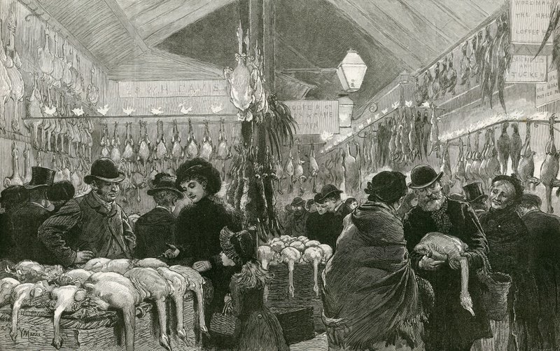 Noel zamanı Leadenhall Pazarı by English School