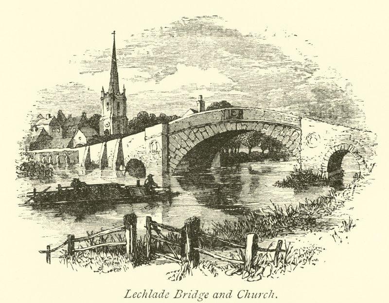 Lechlade Köprüsü ve Kilisesi by English School