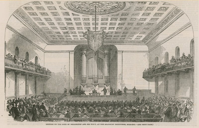 Wellington Dükü ve onun zamanları üzerine konferans, Mile End, Beamont Enstitüsü