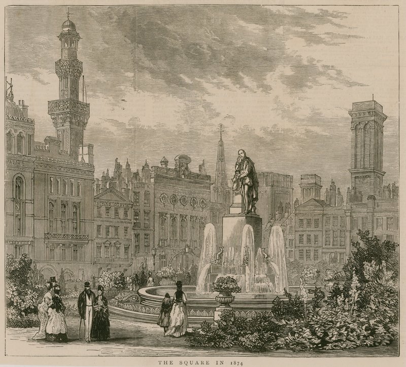 Leicester Meydanı, Londra, 1874 by English School