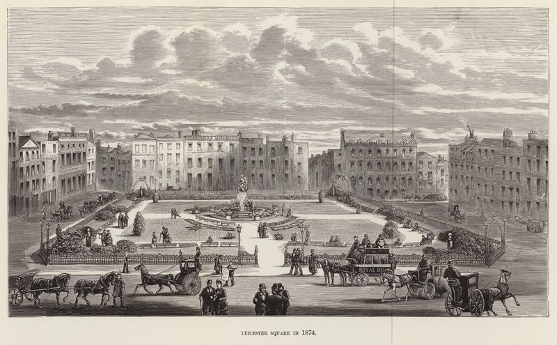 1874 yılında Leicester Meydanı by English School