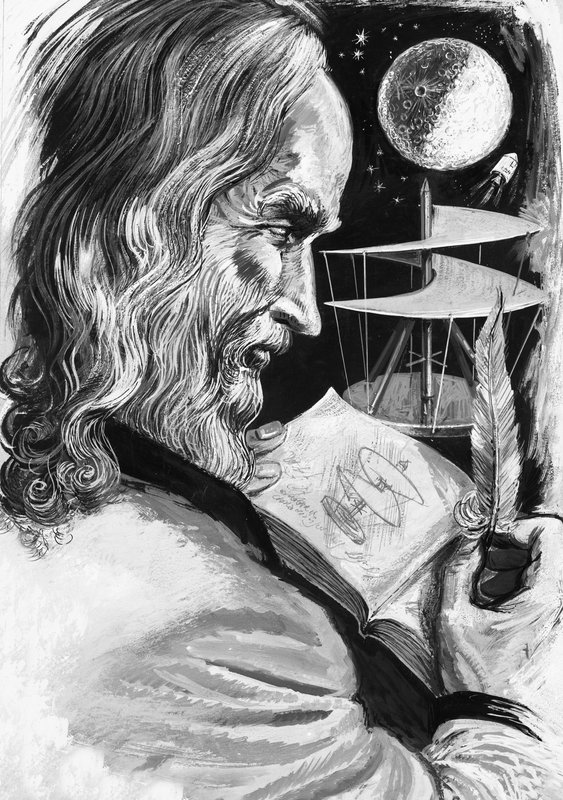 Leonardo da Vinci by English School