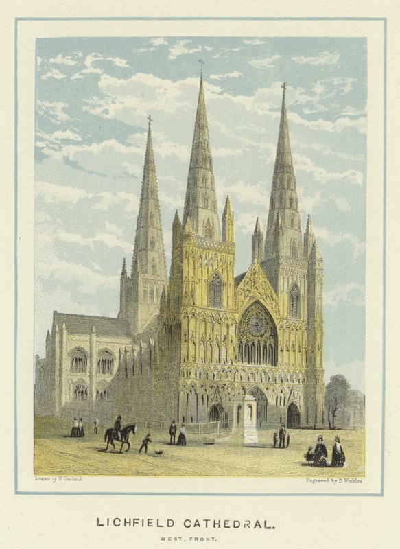 Lichfield Katedrali, batı cephesi by English School