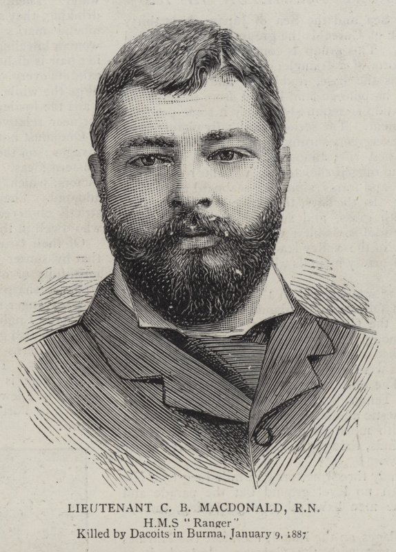 Teğmen CB Macdonald, RN (gravür) by English School