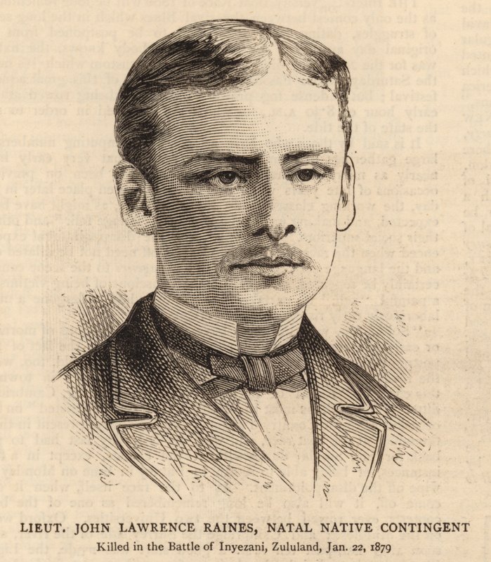 Teğmen John Lawrence Raines, Natal Native Koşullu (gravür) by English School